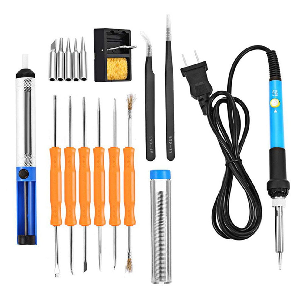 Details about   Electric Soldering Iron Kit Welding Tool Soldering Tips Cleaner Station Wire 60W 