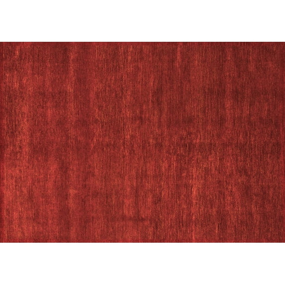 Ahgly Company Indoor Rectangle Abstract Orange Modern Area Rugs, 7' x 10'