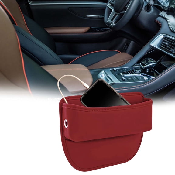 JilgTeok 1 Packs Car Seat Storage Box Universal Car Seat Gaps Filler Car Interior Accessories Organization Tools for Phones Glasses Keys Cards Sundries