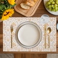 thumbnail image 4 of Orange Flowers Placemats Set of 4, Boho Ethnic Retro Abstract Floral Art Placemats for Dining Table, Place Mats for Kitchen Tabletop, Waterproof Wipeable Dining Table Mats Set, 4 of 9