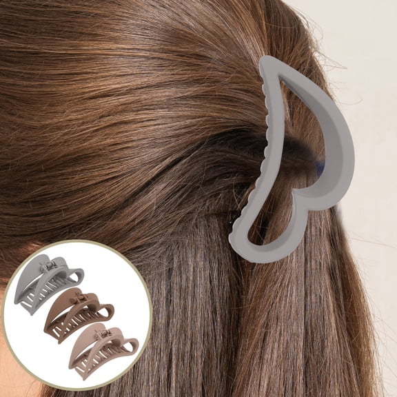 BESTYASH Heart Hair Accessories for Women Nonslip Khaki Everyday Use 3Pcs