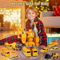 thumbnail image 2 of Huge Wave 8-In-1 Construction Vehicles Boys Toys Set, 12+ inch Magnetic Transform Robot Truck Set, DIY Toys with Connectors, Robot STEM Building Kids Christmas Gifts for 3-8 Year Old, 2 of 7
