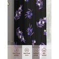 thumbnail image 6 of Purple Olive Fruits Sheer Curtains 84 Inch Length 2 Panels Set Window Treatments, Spring Farm Branches Leaves Plants Black Rod Pocket Semi Curtains for Living Room/Bedroom/Kitchen, 104"W x 84"L, 6 of 7