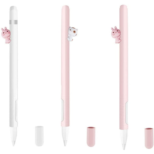 Compatible pour Apple Pencil 2, Étui pour Stylet - Silicone Résistant aux Bris, Mignon, Toucher Doux, Étui de Stylet, Étui de Protection pour Crayon, Manchon Capacitif pour Stylet, Protecteur (2 Pcs)