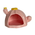 thumbnail image 3 of Almencla Ceramic Hamster House Cute Hamster Habitat for Rats Small Pets Dwarf Hamster Pink, 3 of 8