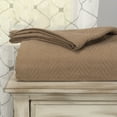 thumbnail image 2 of Superior Dobbyweave Knit Cotton Blanket, All Season Breathable Bed Blanket, King 90" x 108", Taupe, 2 of 8