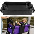 thumbnail image 2 of Stroller Snack Tray Compatible Wagon - Upgraded with Extra Thick Base, Waterproof Faux Leather Sides & Side Mesh Pockets for Added Durability (W4 Series Thickened), 2 of 5