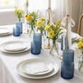 thumbnail image 2 of Blue Hobnail Drinking Glasses Set of 12, Embossed Glass Cups, 6 x 12 Oz & 6 x 10 Oz, 2 of 7