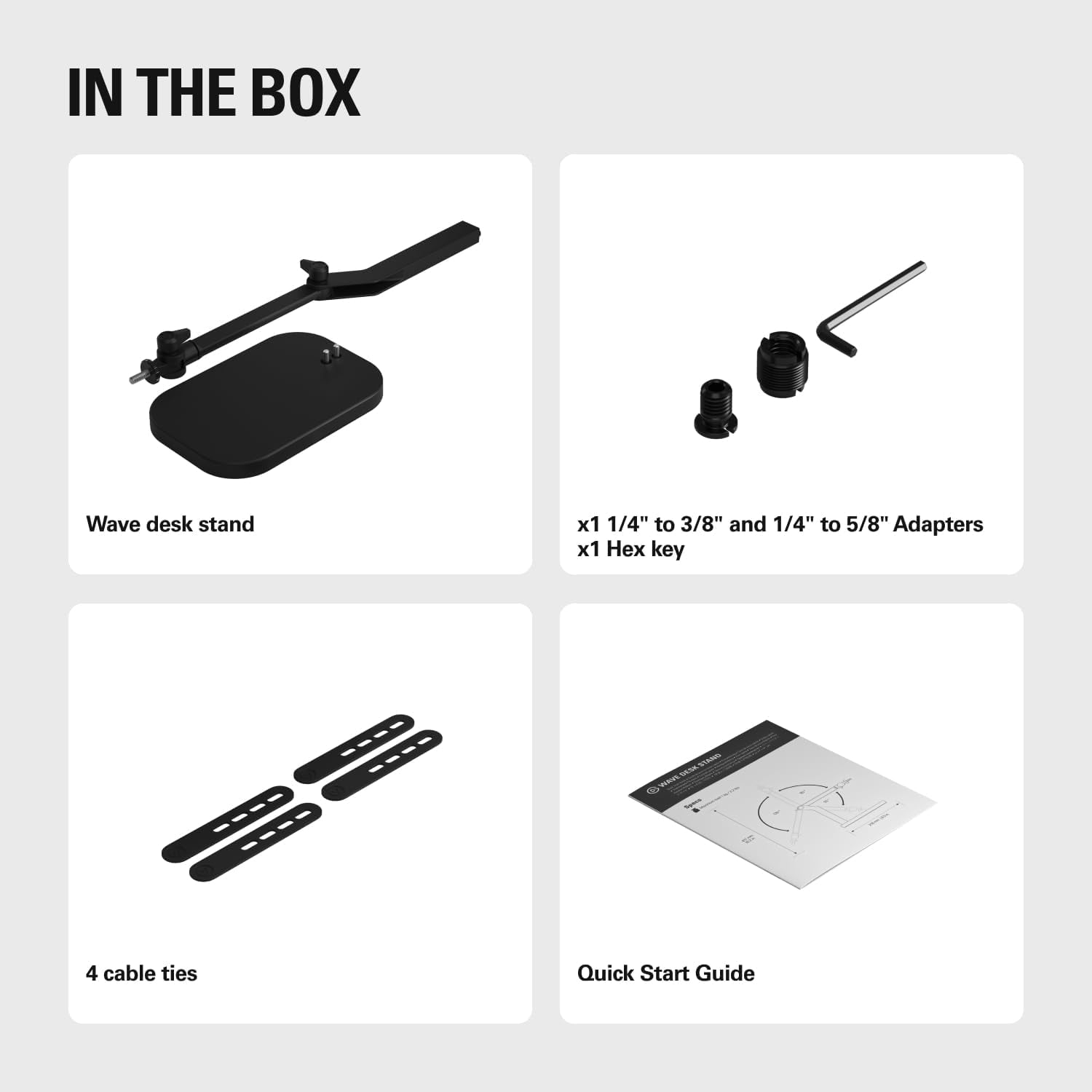 Wave Desk Stand - Adjustable Microphone Mounting Arm for Podcasting, Streaming, and Recording with  Thread Compatibility
