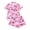 Pink, variant on Ulitacool Womens Pajamas Halloween Pumpkin Printed Turn-Down Collar Short Sleeve Tops And Shorts Pajama Set Halloween Sexy Sleepwear Nightwear Pink L
