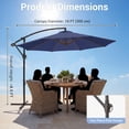 thumbnail image 3 of NAPWANT 10ft Patio Cantilever Umbrella, Hanging Offset Outdoor Umbrella with Crank & Cross Base, Navy-Blue (No Base), 3 of 10