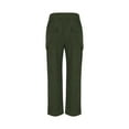 thumbnail image 5 of Men's Work Pants Men's And Linen Elastic Waist Blended Breathable Comfortable Soft Cargo Pocket Casual Trousers Full Length Pants Work Pants for Men Plus Size Army Green 3XL, 5 of 7