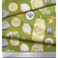 thumbnail image 2 of Soimoi Poly Georgette Fabric Lemon Slice Jar,Cucumber & Ginger Vegetable Print Fabric by Yard 52 Inch Wide, 2 of 3