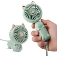 thumbnail image 1 of Green Portable Mini Fan With Rechargeable Battery And 3 Speeds, Cute Small Personal Electric Fan For Girls/women/kids Outdoor, Foldable Fan For Desk/t, 1 of 5