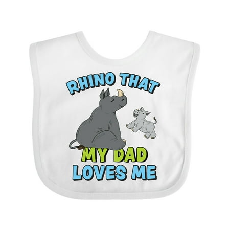 

Inktastic Rhino That My Dad Loves Me with Cute Rhinos Gift Baby Boy or Baby Girl Bib
