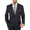 thumbnail image 2 of Salvatore Exte Men's Suit Modern Two Button Jacket Flat Front Pants Striped Dark Navy, 2 of 6