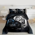 thumbnail image 2 of Manfei Safari Tiger Queen Comforter Set 3 Pieces, Wild Woodland Animal Bedding Sets, Traditional Yin and Yang Bedding Comforter Set, Super Cozy Room Decor, 2 of 8
