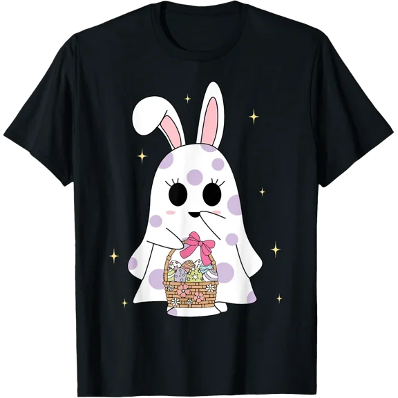 Easter Spooky Bunny Ghost Egg Bougie Cute Holiday T-Shirt, Size S-5XL