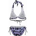 thumbnail image 6 of SKQIT Women's 2 Piece Bikini Sets Leopard Print Spaghetti Strap Tie Side Bathing Suit Swimsuit Swimwear, 6 of 7