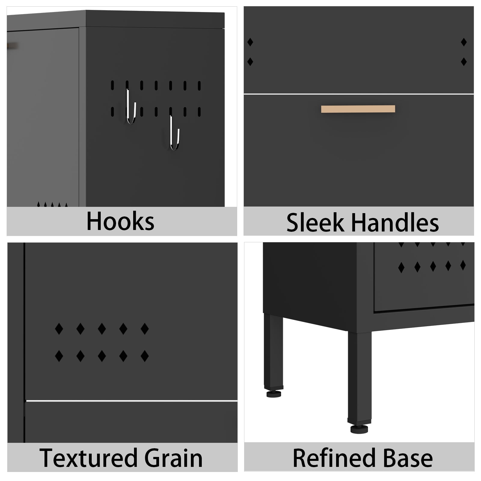 High-Leg Tilt Out Shoe Cabinet, Modern Large Capacity Rack With Side Hooks Heavy Duty Carbon Steel Anti Tip Entryway Cabinet Multi Layer Floor-Standing, Classic Black