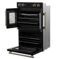 thumbnail image 5 of Forno Asti 30-Inch Double Electric Wall Oven with Upper French Doors in Black & Antique Brass, 7.36 cu. ft. Dual True Convection, 7,200W, Air Fry, Sous Vide, Self-Clean, 5 of 9