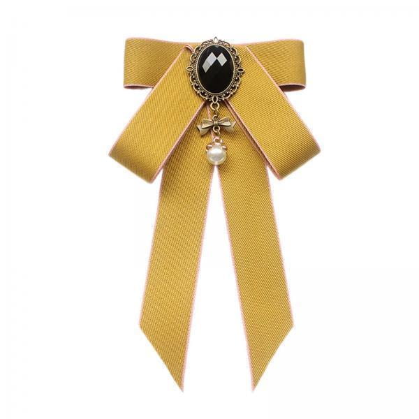 2x Pajarita Broche De Lazo Pajarita Regalo Collar Pin Para Camisa Uniforme Traje Amarillo