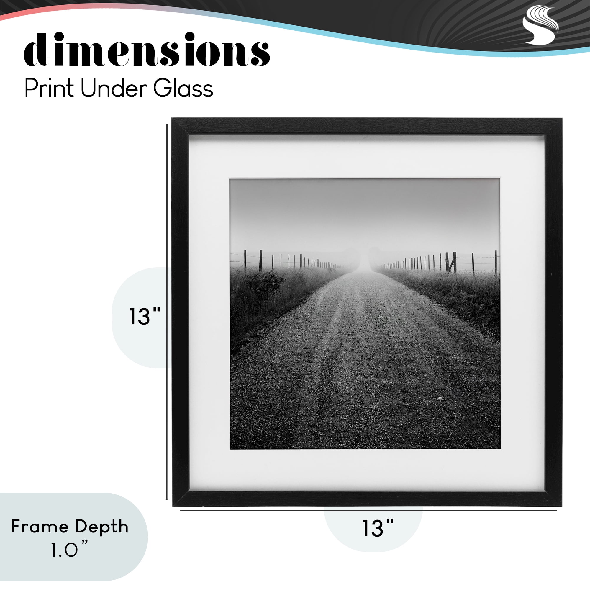Stupell Industries Country Road in Morning Mist Black Framed Print Under Glass, design by Chip Forelli