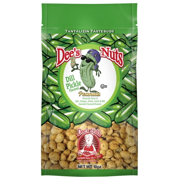 Dee's Nuts Peanuts, Dill Pickle Flavor, 10 oz. Resealable Bag