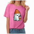 thumbnail image 4 of Godom Womens Funny Pumpkin Printed Shirts Halloween Short Sleeve Graphic Tees Fall T-Shirts Tops, 4 of 7