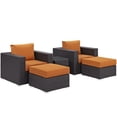 thumbnail image 3 of Modway Convene 5 Piece Outdoor Patio Sectional Set in Espresso Orange, 3 of 7