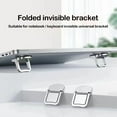 thumbnail image 4 of Adhesive Laptop Stand Aluminum Alloy 4x3x1cm Mini Height Adjustable Foldable Portable Heat Dissipation Ergonomic Typing Angle for Desk Office Home Travel, 4 of 5