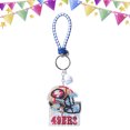 thumbnail image 2 of Llaveros Diamantes Cristal DIY Hecho A Mano Insignia Del Equipo Rugby Adorno Artesanal, 2 of 9