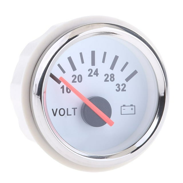 Voltímetro marino para 52 mm y 2 ", calibre V (esfera Baoblaze Medidor de Voltímetro Marino