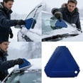 thumbnail image 2 of Car Ice Removal Tool with Highly Visibility Design Triangle Ice Scraper to Prevent Loss in Snow Environments, 2 of 9