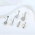 thumbnail image 6 of Briana Williams 6Pcs Belly Button Rings,Surgical Steel Belly Rings for Women Pearl Sparkling CZ Clicker Piercing Jewelry Navel Piercings Pack,Silver, 6 of 7