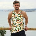 thumbnail image 6 of Gukieu Lemon Fruits Vegetables Print Men's Quick Dry Fitness Vest, Round Neck Sleeveless Fitness Bodybuilding Top-Small, 6 of 7