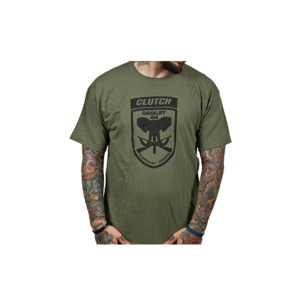 Indie Merchandising Clutch Band Elephant Riders Logo Olive Green T Shirt Walmart Com Walmart Com
