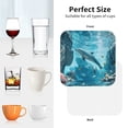 thumbnail image 5 of Leather Coasters with Heat-resistant for Drinks, Underwater Dolphin Scene Cup Coasters Cup Pad Mat for Tabletop Protection, Coffee Table, Office Desk and Housewarming Gift, 5 of 5