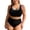 Black, variant on Gradient Print Plus Size Two Piece Swimsuit For Control Bathing With High Waisted Bottoms