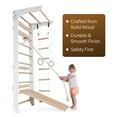 thumbnail image 6 of WEDANTA Wooden Swedish Ladder Wall Set – Kids Stall Bars for Exercise – Kids Swedish Gymnastic Wall Gym – Wood Stall Bar Gymnastics Playground – Best Gym for All Family, 6 of 8