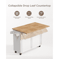 thumbnail image 3 of Aiho 45.5'' Kitchen Island Cart with Storage , Rolling Kitchen Island with Folding Drop Leaf Breakfast Bar for Dining Room, White, 3 of 9