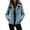 Blue, variant on Piebxs Plus Size Western Style Sherpa Collar Zip Up Jacket Long Sleeve Cozy Lined Outerwear with Front Pockets