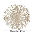 thumbnail image 3 of SLYNSHome Halloween Spider Web Pattern Placemat,Gold Waterproof Oil Proof Heat Resistant Table Mat, Holiday Dining Kitchen Decor For Seasonal Parties, 3 of 7