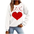 thumbnail image 2 of Xixinqiwan Women's Hoodies Valentine's Sweatshirt,Womens Heart Print Crewneck Heart Graphic Shirt Lightweight Comfortable Sweatshirt Long Sleeve Pullover Hoodless Sweater, 2 of 4