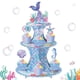 thumbnail image 1 of 1 juego de decoración de cumpleaños – soporte para tarta de cumpleaños con tema de sirena, 1 juego de decoración de fiesta, pancarta de cumpleaños, decoración de pasteles, suministros de cumpleaños, p, 1 of 5