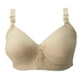 thumbnail image 4 of Bigersell Strapless Backless Bra Women Fashion Solid Comfortable Hollow Out Bra Underwear No Underwire Tall Size Corset Bra, Style 12066, Khaki 44B, 4 of 4