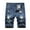 Dark Blue, variant on Ausyst Mens Shorts Summer Clearance Zipper Elastic Slim Casual Denim Shorts Play Wrap Ripped Men's Mid-length Pants