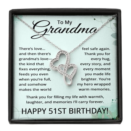 51st Birthday Gifts for Grandma - To My Grandmother Necklace - 51 Years Old Grandma Title: Standard Box