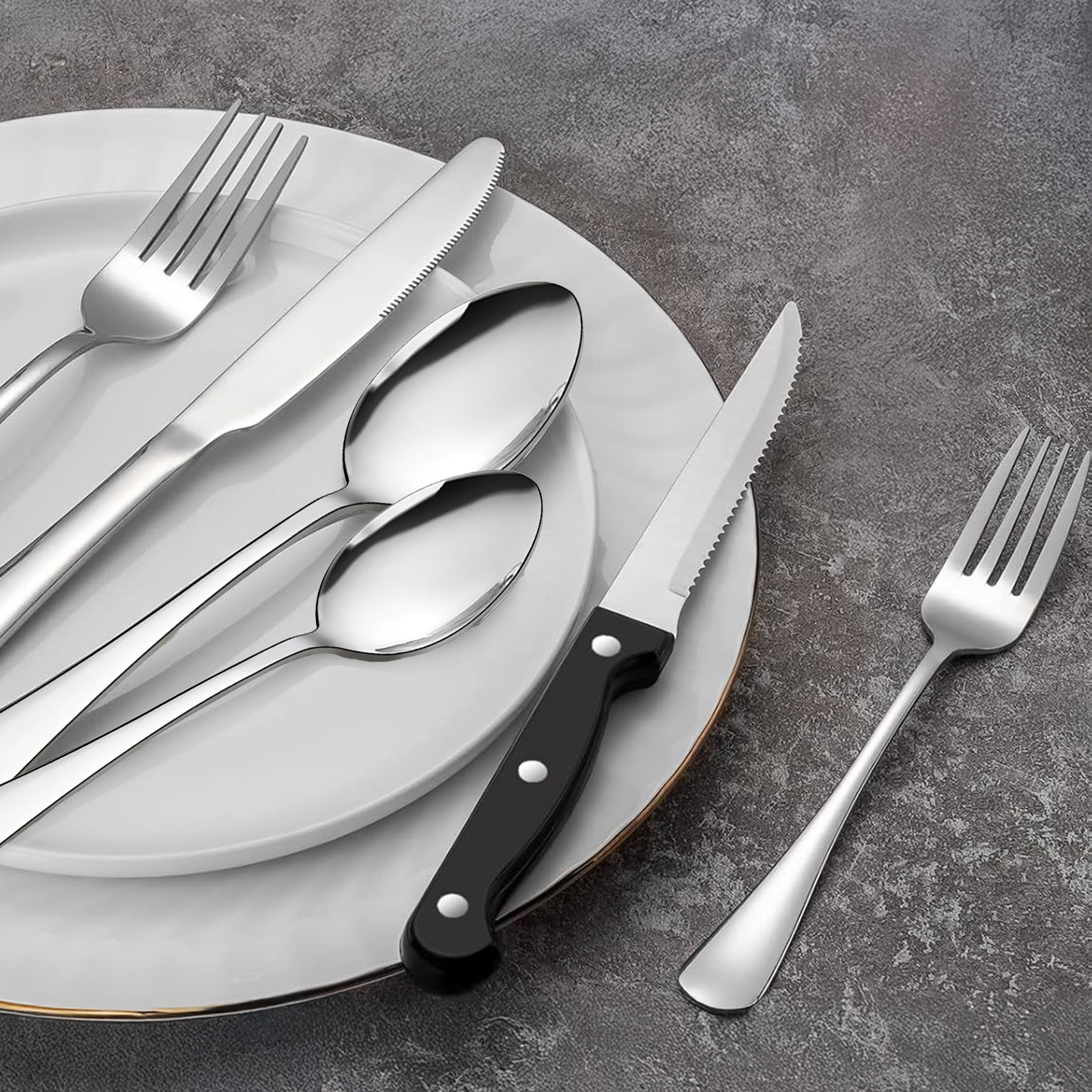 AMBLER 48-Piece Stainless Steel Silverware Set for 8 photo 3