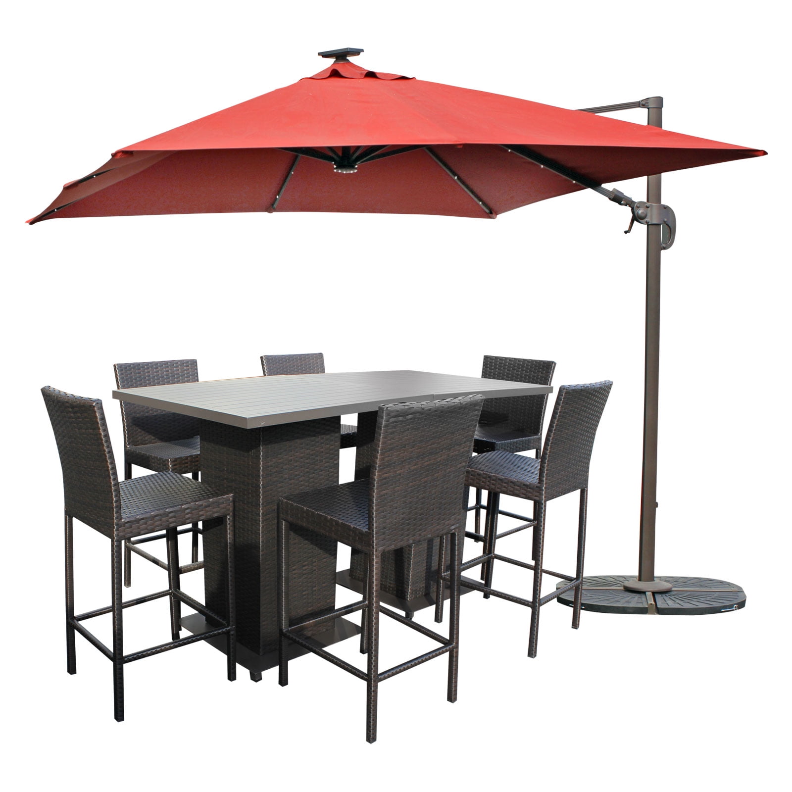 Venus Pub Table Set With Barstools 5 Piece Outdoor Wicker Patio